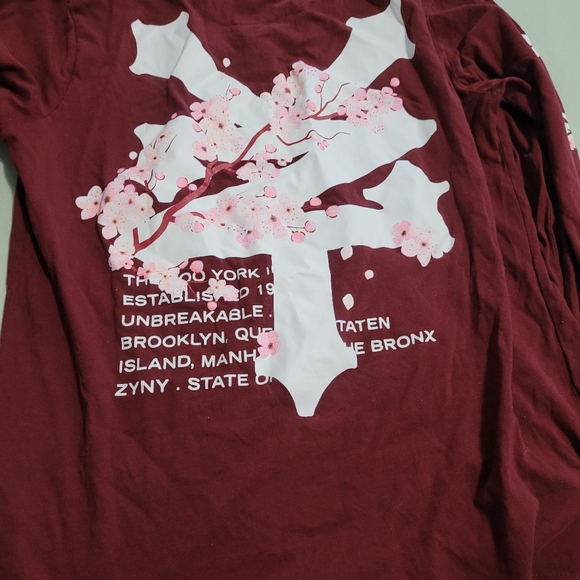 ๐ธ Zoo York Unisex Cherry Blossom Logo Long Sleeve Top - Burgundy - Picture 6 of 6
